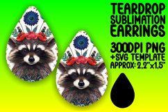 Colorful Raccoon Floral Wrap for Teardrop Earrings Product Image 1