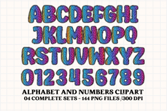 Knitted Alphabet png clipart, knitted texture doodle letters Product Image 3