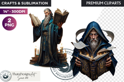 Fantasy wizard cliparts, sorcerer, spellcaster, mage Product Image 1