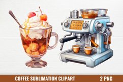 Coffee Sublimation Clipart, Coffee Watercolor Clipart Product Image 1