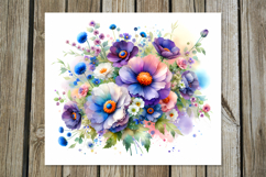 Watercolor Flowers | 4 gentle tumbler Sublimation designs P2 Product Image 5