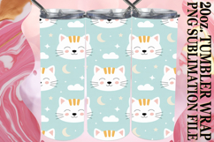 Cheerful Sublimation 20oz tumbler wrap, Funny Cat Product Image 1