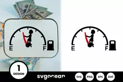 Afro Women Stopping Fuel Gauge Indicator SVG Design Product Image 1