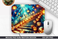 Pumpkin Mouse Pad, Halloween Mouse Pad PNG Design, Halloween Product Image 1