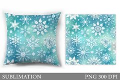 Snowflakes Pillow Design. Winter Pillow Sublimation Product Image 1