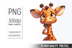 Cute Giraffe , Animal Sublimation Clipart PNG Product Image 1