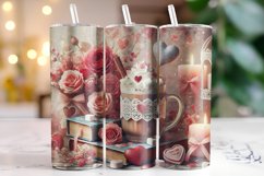 Flowers &amp; Hearts Valentine's Day Tumbler Wrap Sublimation Product Image 1