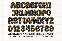 Black and Gold Alphabet png clipart, gold letters doodle Product Image 3