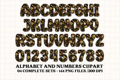 Black and Gold Alphabet png clipart, gold letters doodle Product Image 3