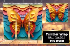 Colorful 20oz Butterfly Tumbler Wrap - Sublimation Product Image 1
