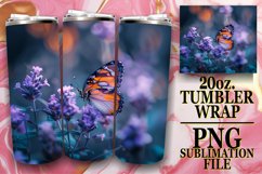Butterfly and Flower Tumbler - Blooming Sublimation Charm Product Image 1