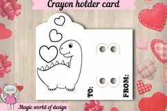 Valentine's Day dinosaur Coloring Card holder svg Product Image 2