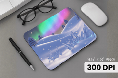 Winter Wonderland Snowflake PNG, Icy Tree Mouse Pad Design Product Image 1