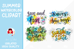 Summer Quotes Watercolor Cliparts Product Image 1