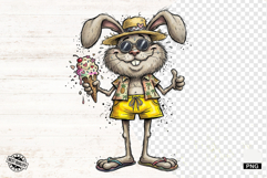 Whimsical Summer Beach Bunny Clipart Product Image 1