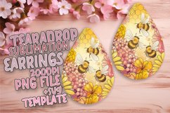 Dynamic Teardrop Earrings Sublimation Art , Bee Product Image 1