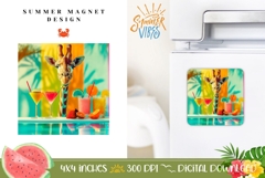 Cute Summer Magnet PNG, Summer Giraffe Magnet Design Product Image 1