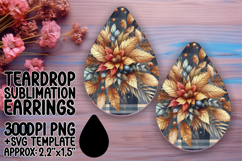 Charming Teardrop Earrings Artwork for Sublimation , Autumn Product Image 1