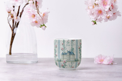 French Chateau Watercolor Pattern, Blue Floral Pattern Product Image 7