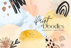 Blue, Orange and Yellow Colourful Paint and Glitter Doodles Product Image 1