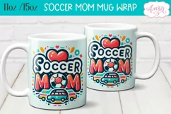 Soccer mom mug wrap PNG for sublimation, 11oz and 15oz Product Image 1