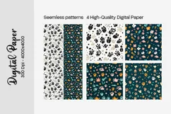 Dog Paw Digital Paper Seamless Scrapbook Paper Product Image 3