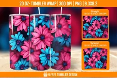 Cute Flower Seemless Tumbler Wrap Designs, Sublimation Wrap Product Image 1