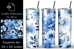 Own Name Flowers Watercolor Bundle 20oz Skinny Tumbler Wrap Product Image 10