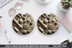 Car Coaster Sublimation| Coaster PNG Design Product Image 1