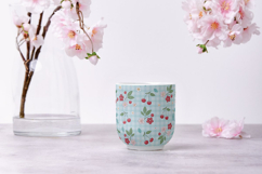 Cherry Floral Seamless Pattern Bundle, Blue Gingham Cherry Product Image 9