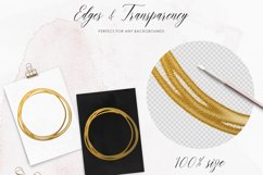 Gold Circles Clipart, Gold and Blush, Hand-Drawn Foil Circle Product Image 9