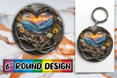 Heartland Haven: Wood Heart Sublimation PNG Product Image 1