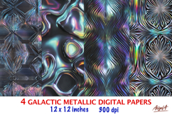 Iridescent metallic digital paper Geometric digital pattern Product Image 1