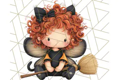 Halloween Fairy Clipart PNG, Spooky Cute Character Art Product Image 5