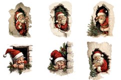 Retro Christmas Peeking Clipart, Set of 20 Png Product Image 4