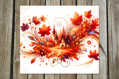 Golden Autumn, Fall | Skinny Tumbler Sublimation design P2 Product Image 5