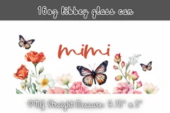 Flowers Mom Mimi Watercolor 16 oz Tumbler Wrap Product Image 2