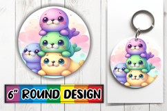 Enchanted Keychain Round Sublimation, Cute Animals Product Image 1