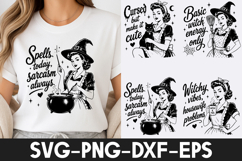Funny Halloween SVG | Retro Witch Quotes PNG DXF EPS SVG Product Image 1
