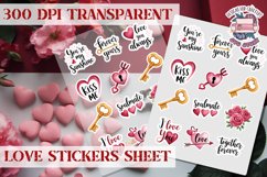 Love sticker Hearts Stickers Sheet St. Valentine&#039;s Heart PNG Product Image 1