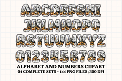 Halloween Alphabet png clipart, halloween letters doodle Product Image 3