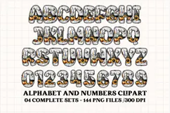 Halloween Alphabet png clipart, halloween letters doodle Product Image 3