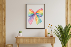 Watercolor Rainbow Coquette Bow Clipart with Blended Colors Product Image 8