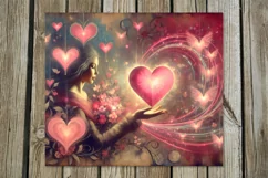 Valentine vintage | Skinny Tumbler Sublimation Design Product Image 5