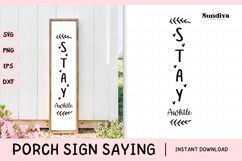 Porch Sign Saying SVG | Stay Awhile Product Image 1