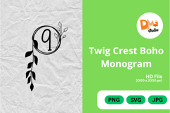Twig Crest Boho Monogram Product Image 1