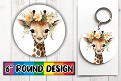 Boho Wilderness Flower Sublimation Circle - Keychain Art Product Image 1