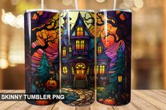 Stained Glass Halloween Tumbler 20 oz Skinny Tumbler Product Image 1