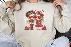 Couple Cupid For Valentine Clipart PNG Product Image 1