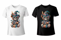 Watercolor Halloween Spooky Bear PNG sublimation Product Image 3